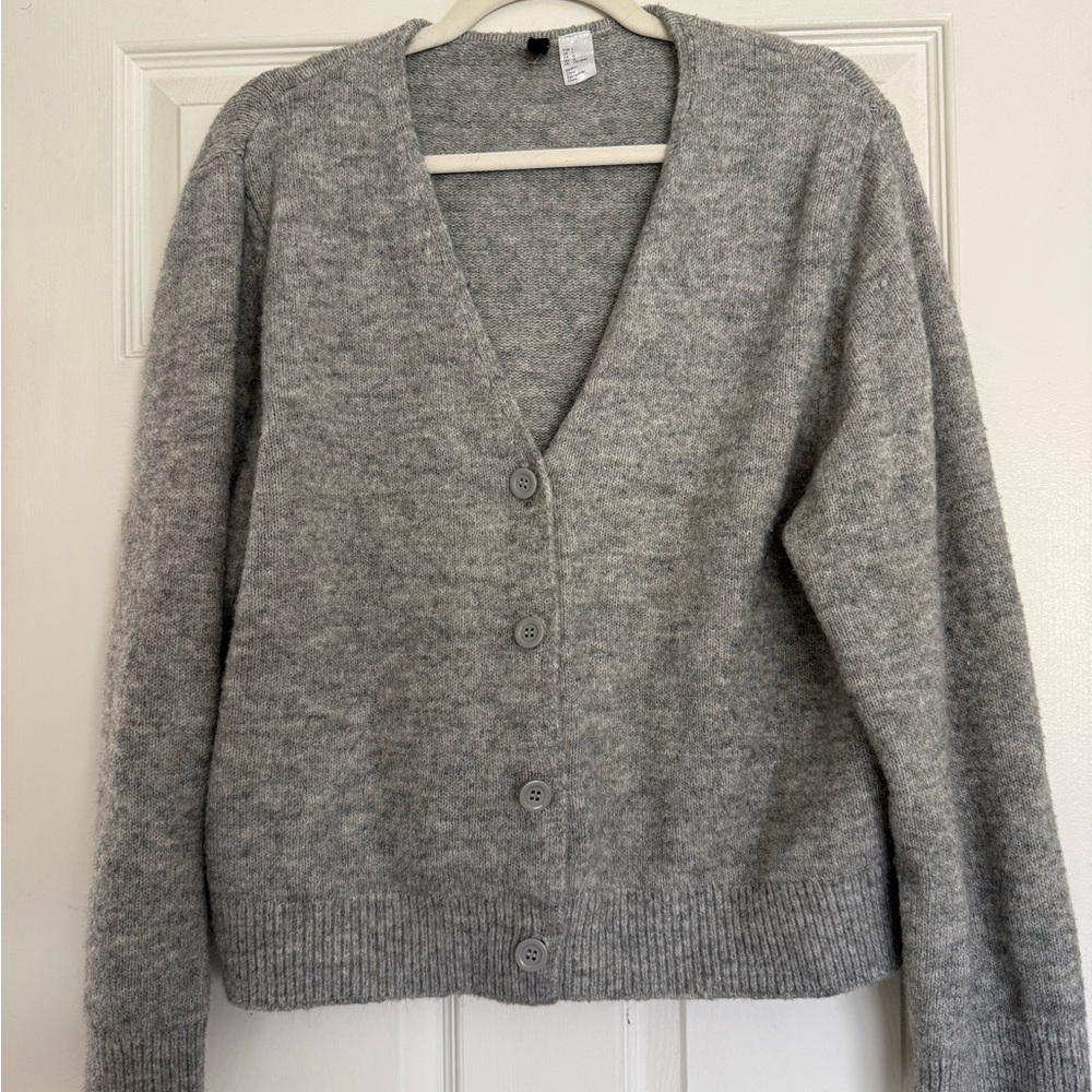 H&M Gray Button-Up Cardigan